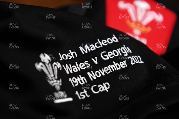 191122 - Wales v Georgia - Autumn Nations Series - Josh MacLeod of Wales jersey in the dressing room