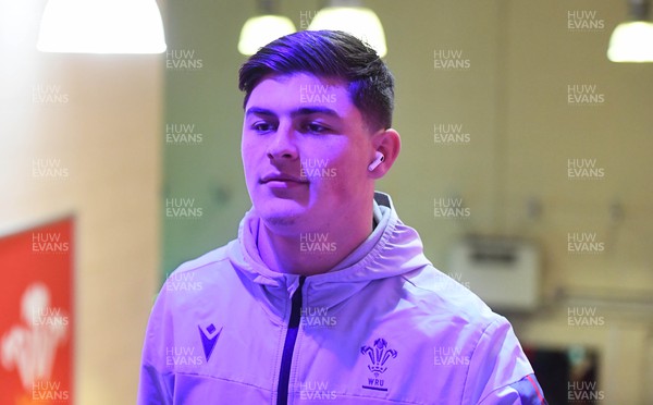 191122 - Wales v Georgia - Autumn Nations Series - Louis Rees-Zammit of Wales arrives