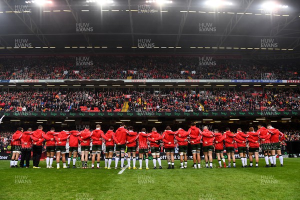 191122 - Wales v Georgia - Autumn Nations Series - Wales players during anthems