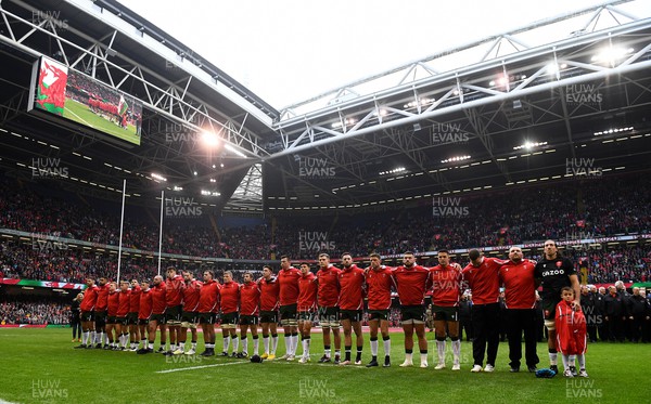 191122 - Wales v Georgia - Autumn Nations Series - Wales players during anthems