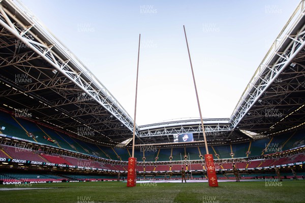 191122 - Wales v Georgia - Autumn Nations Series - General View of Principality Stadium with the roof open