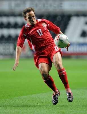 20.08.08 - International Football Friendly Wales v Georgia Wales' David Vaughan 
