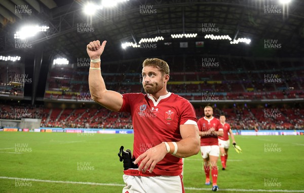 230919 - Wales v Georgia - Rugby World Cup 2019 - Pool D - Leigh Halfpenny of Wales gives the thumbs up after full time
