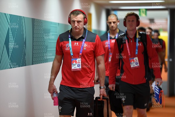 230919 - Wales v Georgia - Rugby World Cup 2019 - Pool D - Hadleigh Parkes of Wales arrives at the stadium