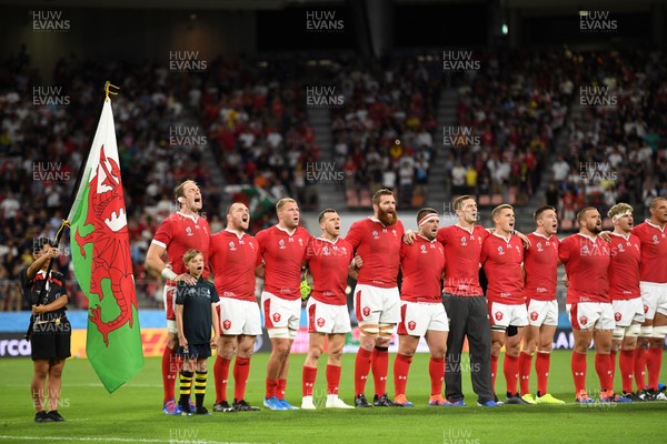 230919 - Wales v Georgia - Rugby World Cup 2019 - Pool D - Wales sing the anthem