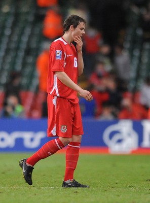 01.04.09 - Wales v Germany - 2010 FIFA World Cup Qualifying Group 4 - Wales' Chris Gunter looks dejected at the end of the game. 