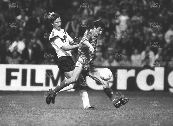 050691 - Wales v Germany - European Championship Qualifying -  Ian Rush of Wales scores 