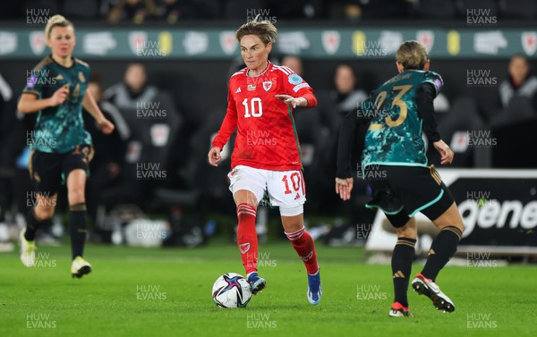 051223  - Wales v Germany, UEFA Women’s Nations League - Jess Fishlock of Wales presses forward