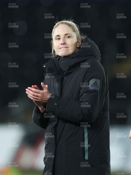 051223  - Wales v Germany, UEFA Women’s Nations League - Wales manager Gemma Grainger applauds the fans at the end of the match