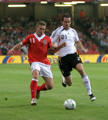 08.09.07 - Euro 2008 Qualifying, Group D Wales v Gemany Wales' Freddy Eastwood and Germany's Christoph Metzelder 