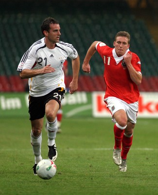 08.09.07 - Euro 2008 Qualifying, Group D Wales v Gemany Germany's Christoph Metzelder and Wales' Freddy Eastwood 