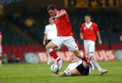 08.09.07 - Euro 2008 Qualifying, Group D Wales v Gemany Wales' Jason Koumas is challenged by Germany's Bastian Schweinsteiger 