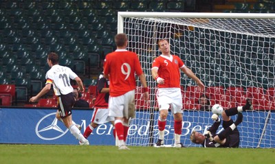 08.09.07 - Euro 2008 Qualifying, Group D Wales v Gemany Germany's Miroslav Klose scores his second goal 