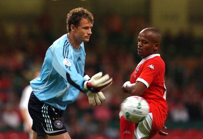 08.09.07 - Euro 2008 Qualifying, Group D Wales v Gemany Wales Rob Earnshaw and Germany's Jens Lehmann 