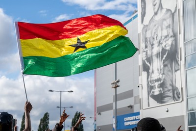 020626 - Wales v Ghana - International Friendly - Ghana fans outside the stadium before the match