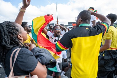 020626 - Wales v Ghana - International Friendly - Ghana fans outside the stadium before the match