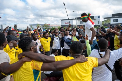 020626 - Wales v Ghana - International Friendly - Ghana fans outside the stadium before the match