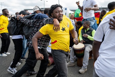 020626 - Wales v Ghana - International Friendly - Ghana fans outside the stadium before the match