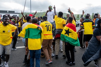 020626 - Wales v Ghana - International Friendly - Ghana fans outside the stadium before the match