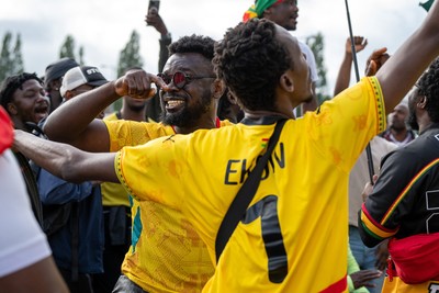 020626 - Wales v Ghana - International Friendly - Ghana fans outside the stadium before the match