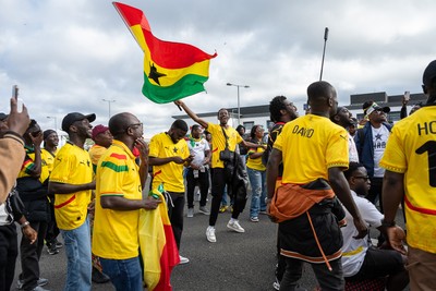 020626 - Wales v Ghana - International Friendly - Ghana fans outside the stadium before the match