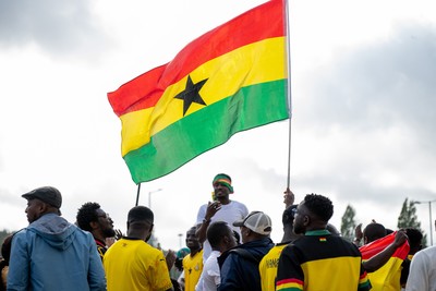 020626 - Wales v Ghana - International Friendly - Ghana fans outside the stadium before the match