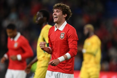 020626 - Wales v Ghana - International Friendly - Lewis Koumas of Wales celebrates scoring a goal