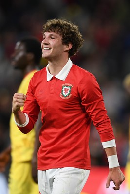 020626 - Wales v Ghana - International Friendly - Lewis Koumas of Wales celebrates scoring a goal