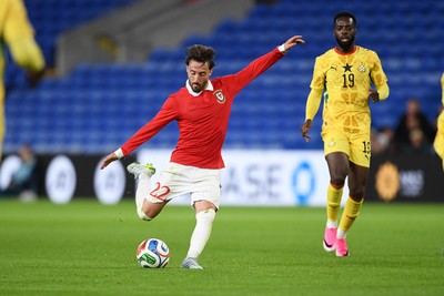 020626 - Wales v Ghana - International Friendly - Josh Sheehan of Wales has a shot on goal