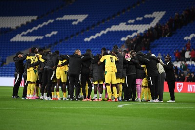 020626 - Wales v Ghana - International Friendly - Ghana huddle at full time