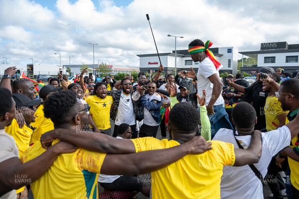 020626 - Wales v Ghana - International Friendly - Ghana fans outside the stadium before the match