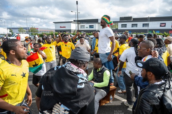 020626 - Wales v Ghana - International Friendly - Ghana fans outside the stadium before the match