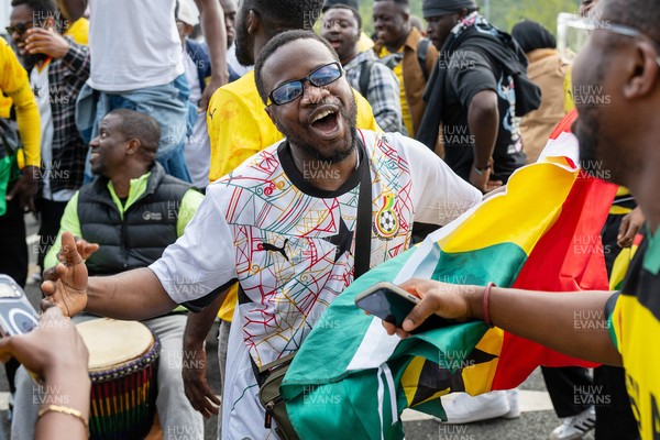 020626 - Wales v Ghana - International Friendly - Ghana fans outside the stadium before the match