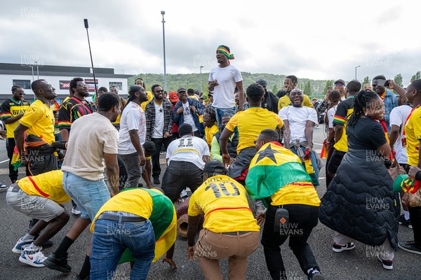 020626 - Wales v Ghana - International Friendly - Ghana fans outside the stadium before the match