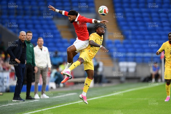 020626 - Wales v Ghana - International Friendly - Sorba Thomas of Wales is challenged by Abdul Fatawu Issahaku of Ghana
