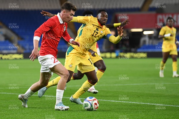 020626 - Wales v Ghana - International Friendly - Cameron Congreve of Wales is challenged by Joseph Anang of Ghana
