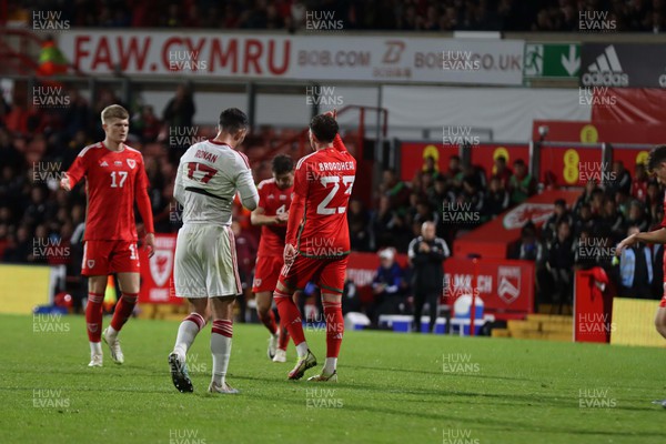 111023 - Wales v Gibraltar - International Challenge Match - Nathan Broadhead of Wales celebrates scoring the third goal