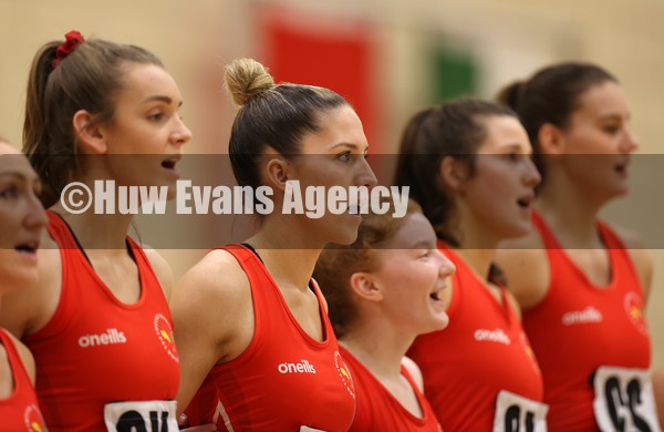 160122 - Wales International Test Series - Wales v Gibraltar - Ella Powell-Davies of Wales sings the anthem
