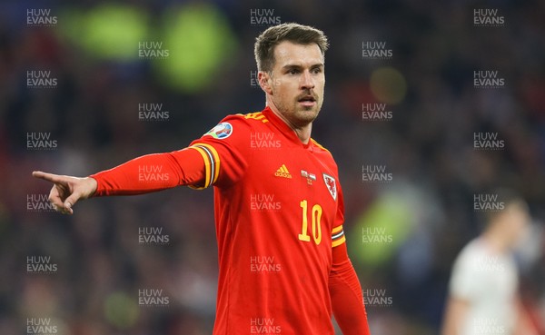 191119 - Wales v Hungary, European Cup 2020 Qualifier - Aaron Ramsey of Wales 