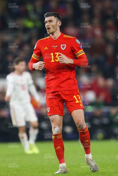 191119 - Wales v Hungary, European Cup 2020 Qualifier - Kieffer Moore of Wales
