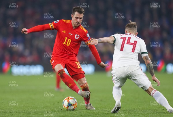 191119 - Wales v Hungary, European Cup 2020 Qualifier - Aaron Ramsey of Wales