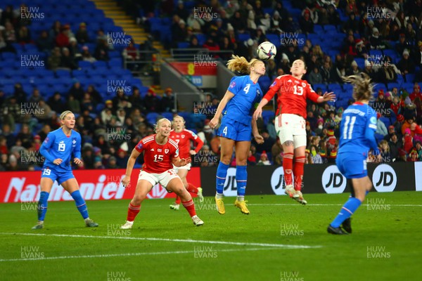 011223 - Wales v Iceland - UEFA Women�s Nations League - Elise Hughes of Wales scores a consolation goal in injury time