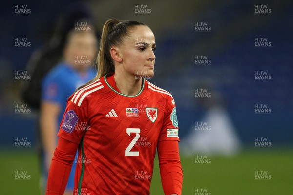 011223 - Wales v Iceland - UEFA Women’s Nations League - Lily Woodham of Wales is dejected at the final whistle