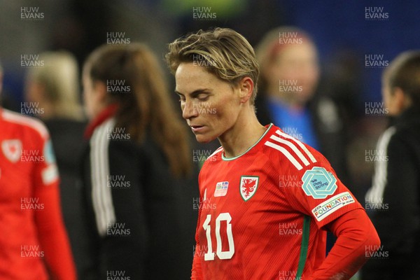 011223 - Wales v Iceland - UEFA Women’s Nations League - Jess Fishlock of Wales is dejected at the final whistle