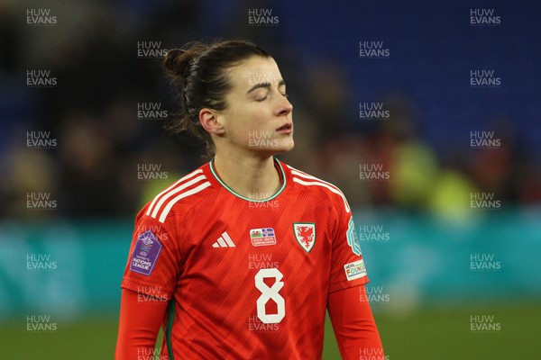 011223 - Wales v Iceland - UEFA Women’s Nations League - Angharad James of Wales is dejected at the final whistle