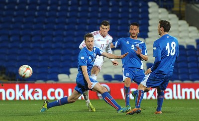 050314 - Wales v Iceland - Friendly -Gareth Bale of Wales scores his goal