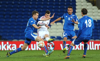 050314 - Wales v Iceland - Friendly -Gareth Bale of Wales scores his goal