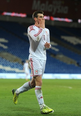 050314 - Wales v Iceland - Friendly -Gareth Bale of Wales celebrates his goal