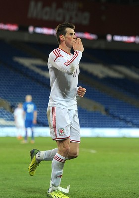 050314 - Wales v Iceland - Friendly -Gareth Bale of Wales celebrates his goal