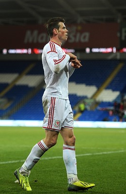 050314 - Wales v Iceland - Friendly -Gareth Bale of Wales celebrates his goal